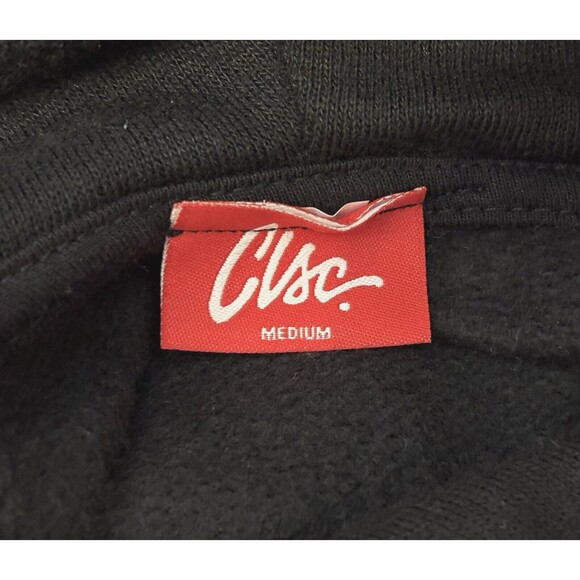 CLSC Streetwear NEW Solid Black Hoodie‎ Front Pocket Fleece lined Sweatshirt MED - Picture 4 of 5